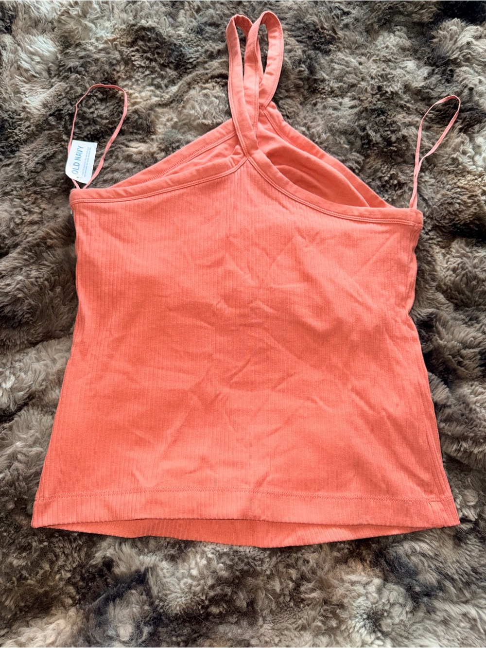 Old Navy Coral Ribbed One Shoulder-Strap Camisole